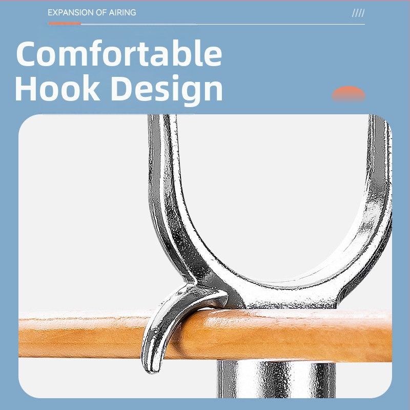 Teleskopiska drēbju žāvēšanas stienis studentu viesnīcām un balkoniem, PP + alumīnija sakausējums, 2025. iznākšana, bez zīmola