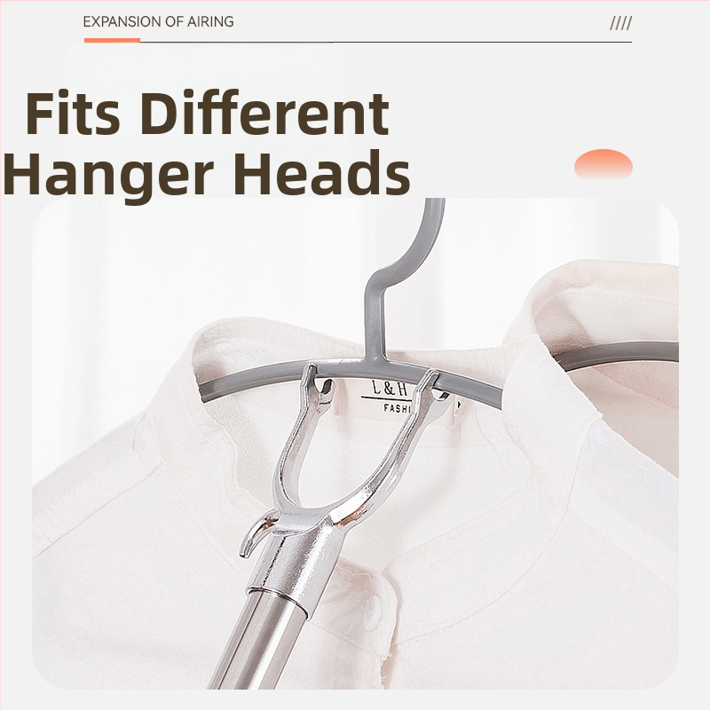 Teleskopiska drēbju žāvēšanas stienis studentu viesnīcām un balkoniem, PP + alumīnija sakausējums, 2025. iznākšana, bez zīmola