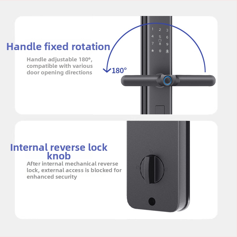 Gudrs durvju slēdzis ar pirksta nospiedumu un paroli — 40 nospiedumu saglabāti; vairāk nekā 1 000 000 atslēgšanas; skenēšanas laiks <0,1 s; viltus pieņemšanas līmenis 0,001%; viltus atteikuma līmenis 1,0%