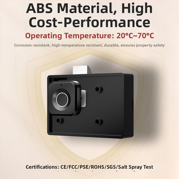 Elektroniline lukustusseade sõrmejälje ja parooliga sahtlitele ja kappidele, mudel 138-1AP; salvestab 10 sõrmejälge; üle 100k avamisi; skaneerimise aeg 0,1 s; töötemperatuur -20…70°C; sobib sahtlitele, kappidele, arhivaatoritele, lukustustele ja seifidele