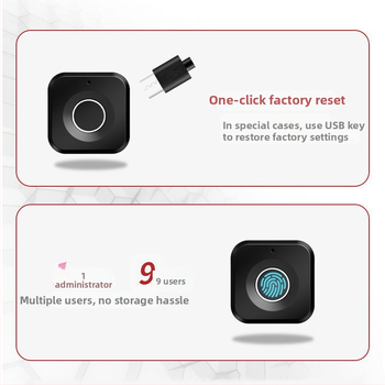 Elektroniline lukustusseade sõrmejälje ja parooliga sahtlitele ja kappidele, mudel 138-1AP; salvestab 10 sõrmejälge; üle 100k avamisi; skaneerimise aeg 0,1 s; töötemperatuur -20…70°C; sobib sahtlitele, kappidele, arhivaatoritele, lukustustele ja seifidele