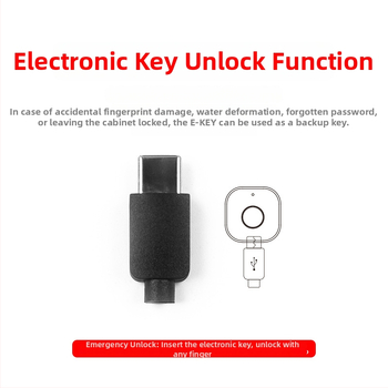 F040 Zámok s odtlačkom prsta pre zásuvky a skrinky – 20 uložených odtlačkov, sken <0,5 s, napájanie DC, moderný dizajn