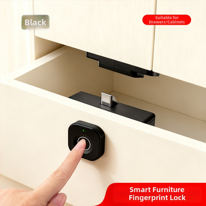 F040 Zámok s odtlačkom prsta pre zásuvky a skrinky – 20 uložených odtlačkov, sken <0,5 s, napájanie DC, moderný dizajn