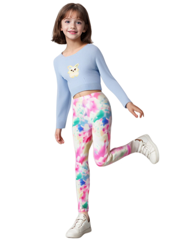 Pantaloni cropped pentru fetițe, vară: ușori și respirabili, poliester, talie joasă cu elastic, pentru copii 3–8 ani