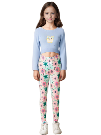 Pantaloni cropped pentru fetițe, vară: ușori și respirabili, poliester, talie joasă cu elastic, pentru copii 3–8 ani