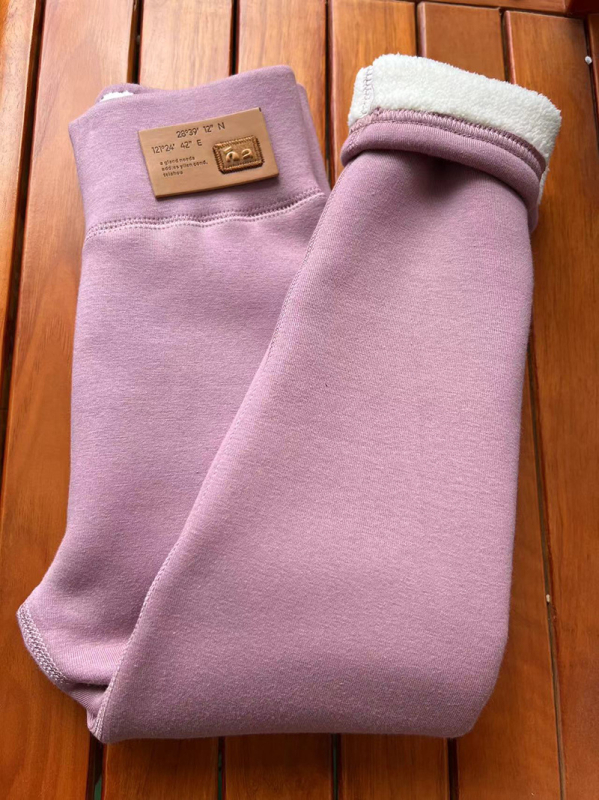 Colanți pentru fete din bumbac, căptușeală fleece, talie înaltă, căldură de iarnă, material moale