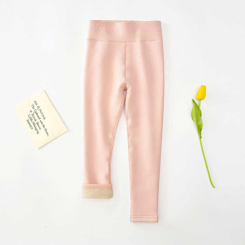 Colanți pentru fete din bumbac, căptușeală fleece, talie înaltă, căldură de iarnă, material moale