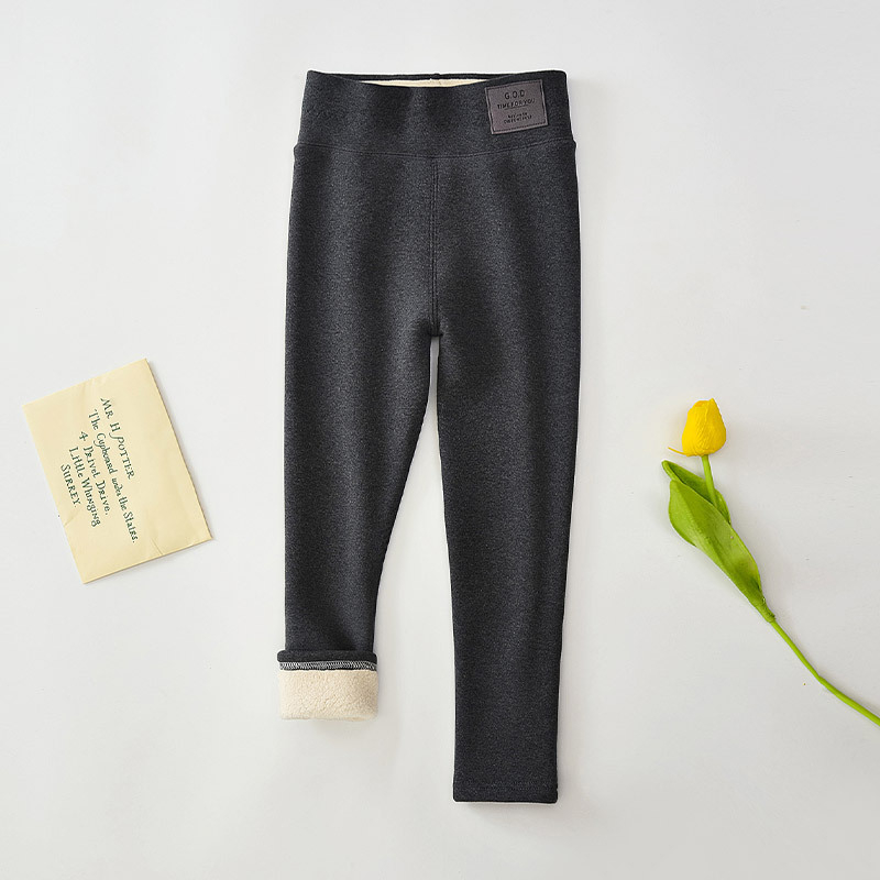 Colanți pentru fete din bumbac, căptușeală fleece, talie înaltă, căldură de iarnă, material moale