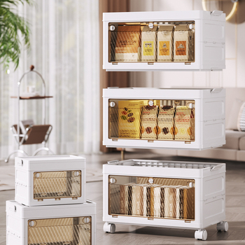 Πτυσσόμενος πολυεπίπεδος ντουλάπι αποθήκευσης με ενσωματωτή πόρτα, PP πλαστικό, 35L χωρητικότητα, ρόδες, χωρίς εγκατάσταση, ντουλάπι για ρούχα και παιδικά αντικείμενα