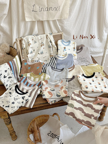 88121 Gyermek pizsama készlet, Biztonsági osztály A, Pamutkeverék (92% pamut, 8% spandex), Uniszex, Koreai stílus, 2025 ősz