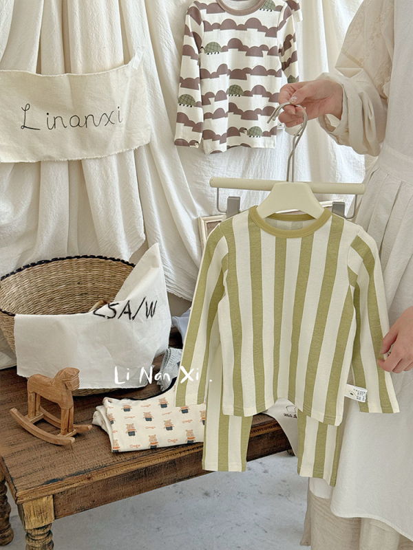 88121 Gyermek pizsama készlet, Biztonsági osztály A, Pamutkeverék (92% pamut, 8% spandex), Uniszex, Koreai stílus, 2025 ősz