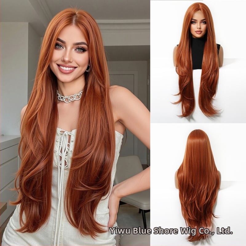 Emmor parochňa na celú hlavu, stredný part, viacvrstvová, vlnená a rovná textúra, syntetické vlasy