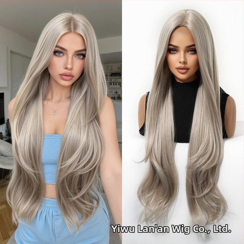 Emmor parochňa na celú hlavu, stredný part, viacvrstvová, vlnená a rovná textúra, syntetické vlasy