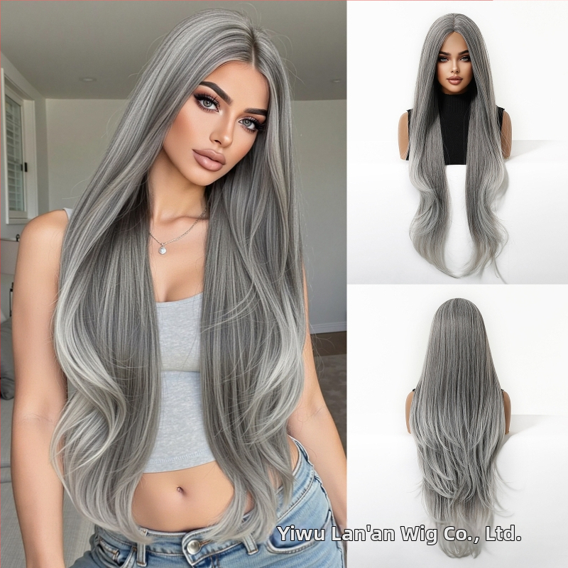 Emmor parochňa na celú hlavu, stredný part, viacvrstvová, vlnená a rovná textúra, syntetické vlasy