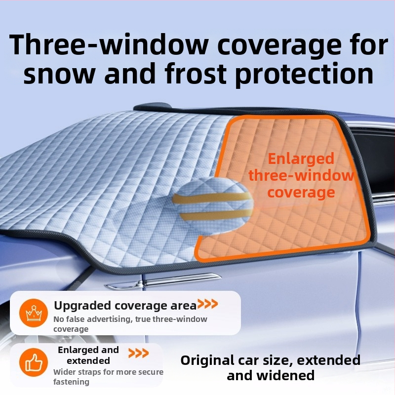 Automobilio sniego skydelis žiemai – storesnė aliuminio plėvelė; tvirtinimas spaudimu; tinka bendriesiems modeliams; priekinė dalis; paprastas stilius