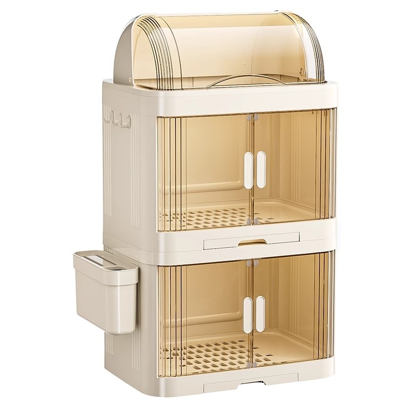 Kūdikių maisto laikymo spintelė, dulkių nepralaidi butelių dėžutė, virtuvės indų drenažo laikiklis — Plastikas, be montavimo, Prekės ženklas Xingyou, Kodas 5193
