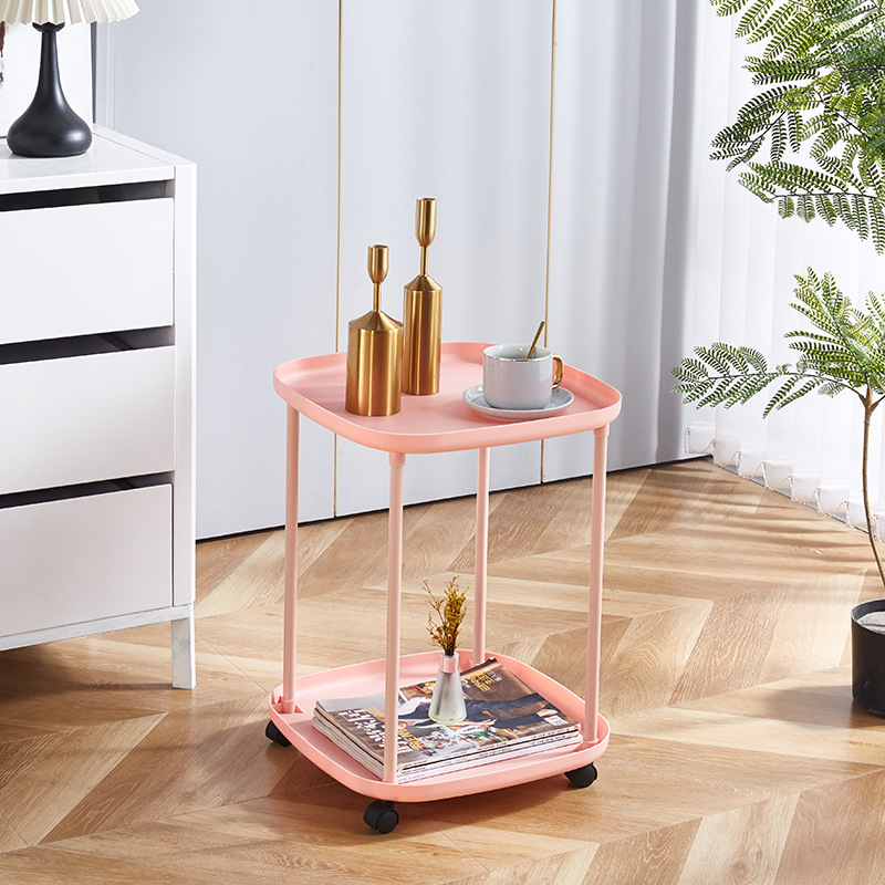 Странична масичка модел 112 — пластмаса с висока якост, сглобена, модерен минималистичен стил, подходяща за хол, спалня, кабинет, офис, марка Vickers Blue