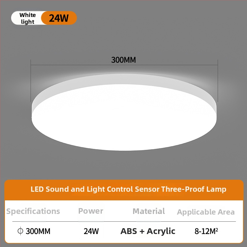Lubų LED jutiklinis šviestuvas su balso valdymu koridoriui ir laiptams – 220V, 5-10 m² aprėptis, judesio jutiklis