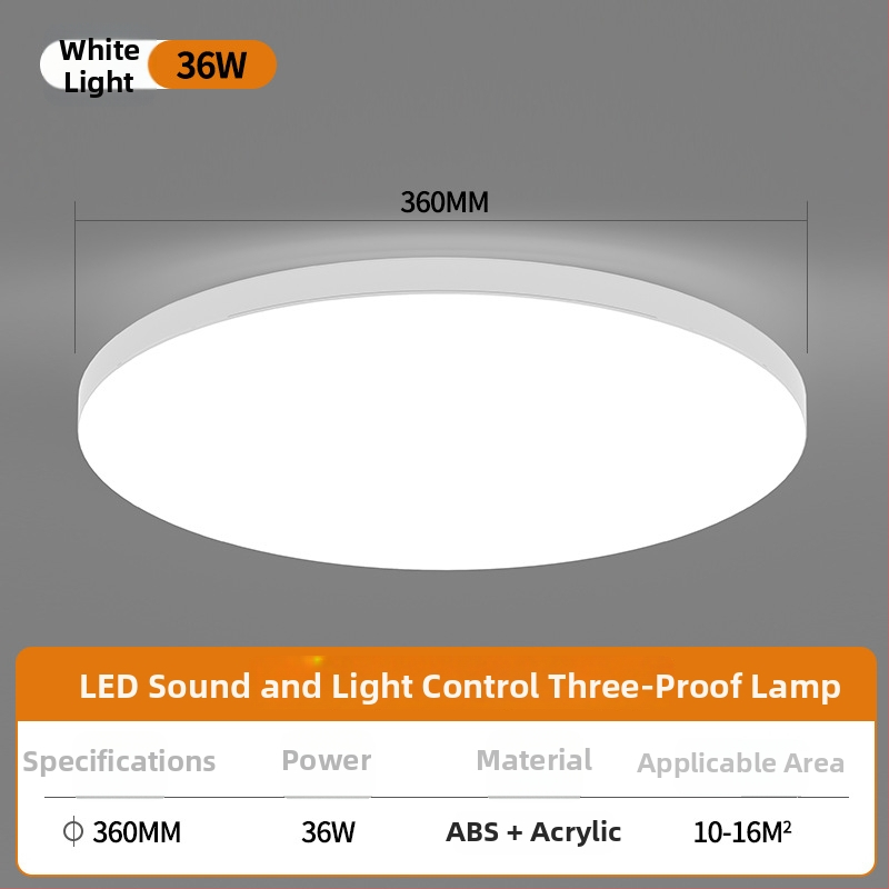 Lubų LED jutiklinis šviestuvas su balso valdymu koridoriui ir laiptams – 220V, 5-10 m² aprėptis, judesio jutiklis