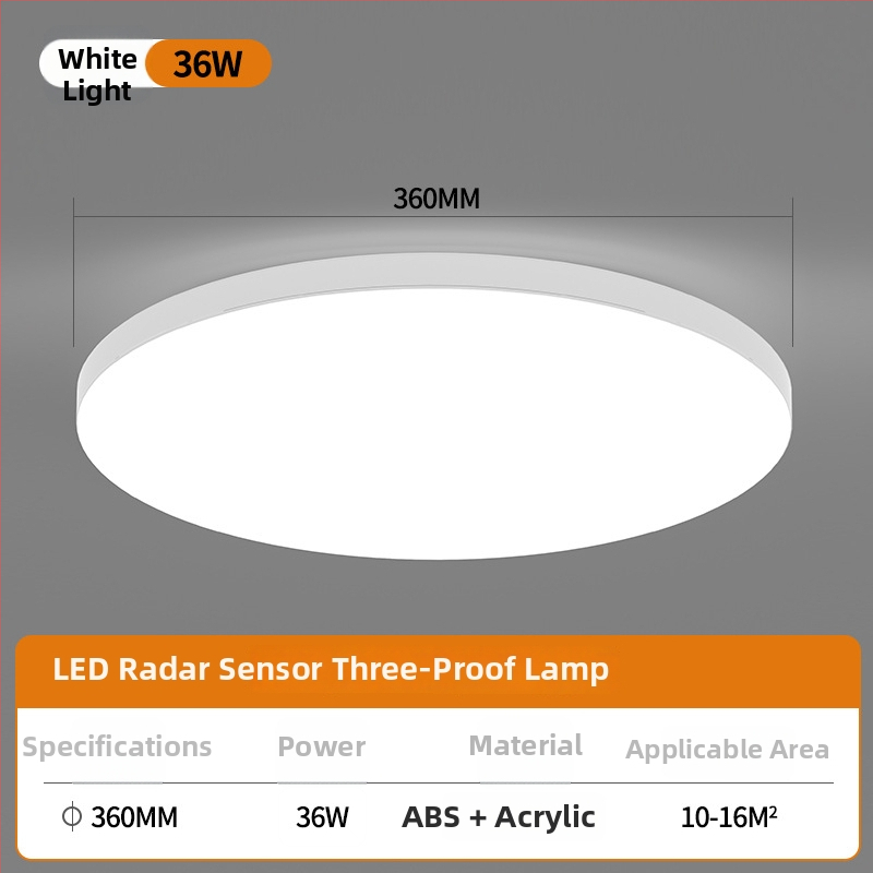 Lubų LED jutiklinis šviestuvas su balso valdymu koridoriui ir laiptams – 220V, 5-10 m² aprėptis, judesio jutiklis