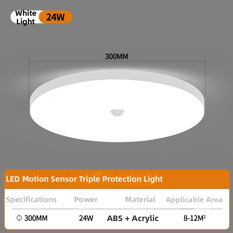 Lubų LED jutiklinis šviestuvas su balso valdymu koridoriui ir laiptams – 220V, 5-10 m² aprėptis, judesio jutiklis