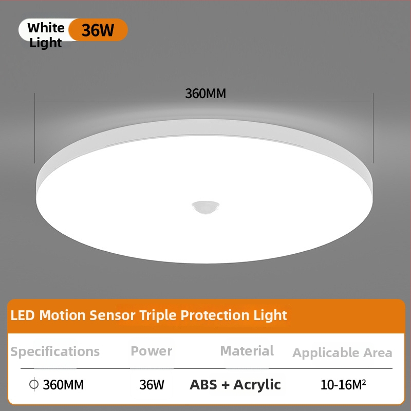 Lubų LED jutiklinis šviestuvas su balso valdymu koridoriui ir laiptams – 220V, 5-10 m² aprėptis, judesio jutiklis