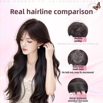 Plaukų plėtiniai moterims, voluminė viršutinė dalis, karščiui atspari viela, mechaninis apdorojimas, negalima dažyti ar garbanoti