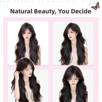 Plaukų plėtiniai moterims, voluminė viršutinė dalis, karščiui atspari viela, mechaninis apdorojimas, negalima dažyti ar garbanoti