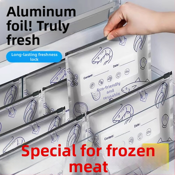 Fóliové vrecká na potraviny so zipsom, potravinárskeho štandardu, do mrazničky, na mäso a zeleninu, od -60°C do 100°C