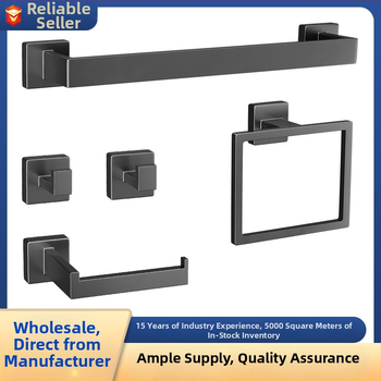 Good help z nerezovej ocele, nástenný kúpeľňový úložný systém, päťdielna súprava, držiak na uteráky a zásobník na papier