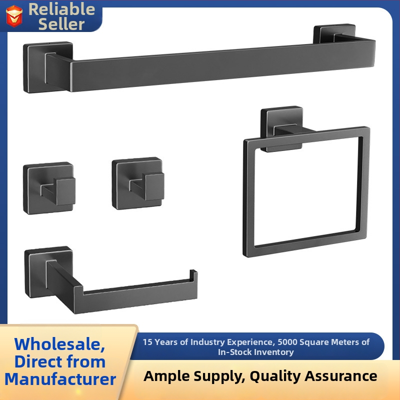 Good help z nerezovej ocele, nástenný kúpeľňový úložný systém, päťdielna súprava, držiak na uteráky a zásobník na papier