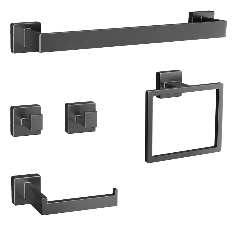 Good help z nerezovej ocele, nástenný kúpeľňový úložný systém, päťdielna súprava, držiak na uteráky a zásobník na papier