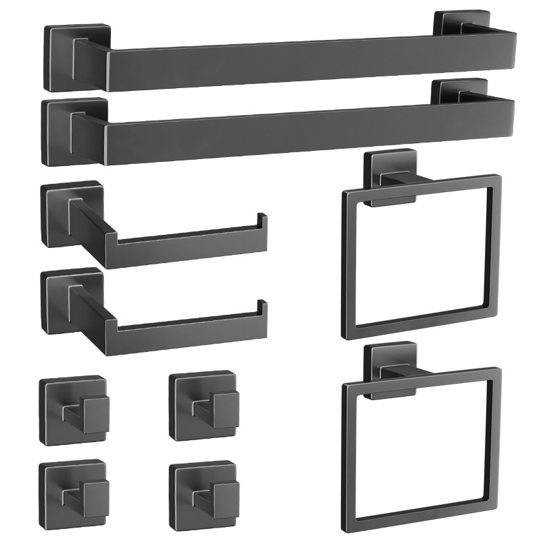 Good help z nerezovej ocele, nástenný kúpeľňový úložný systém, päťdielna súprava, držiak na uteráky a zásobník na papier