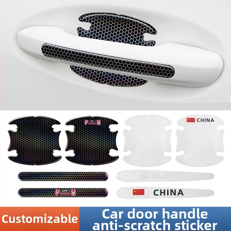 3D atsparūs smūgiams durelių rankenėlėms lipdukai – Cartoon raštas, klijavimas