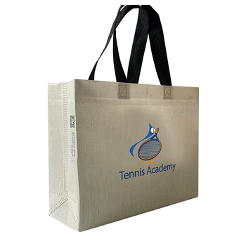 Geantă tote din fibră nețesută laminată (spunbond), finisaj 3D prin presiune termică, bază și panouri laterale, imprimare/logo personalizabil