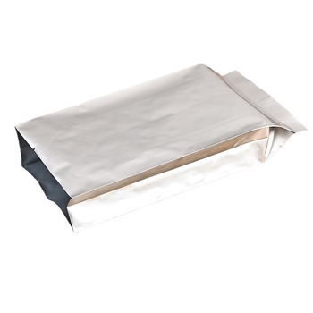 Aliuminio folijos maisto pakuotė, vidinio uždarymo, savarankiškai stovinti, skirta katėms ir šunims