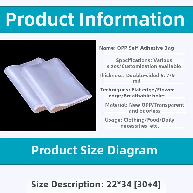 OPP samolepovacia obalová taška na oblečenie a doplnky, priehľadný plastový Ziplock, nový materiál, tlačené logo