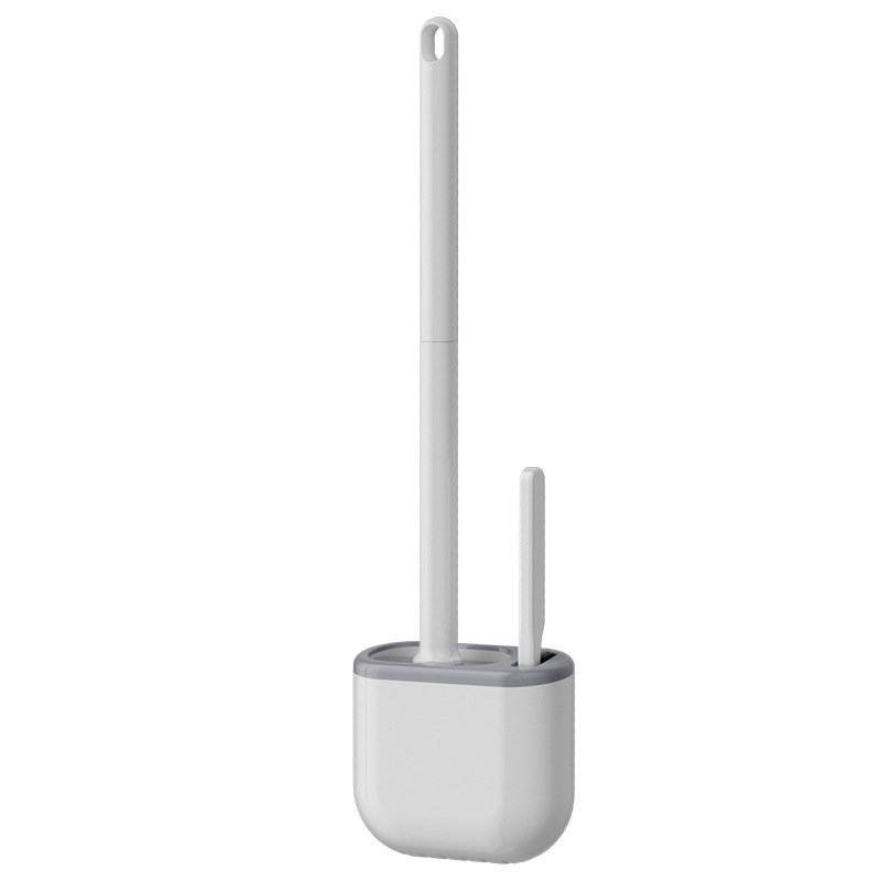 Silikónová kefa na toaletu s dlhým ramenom a nástenným držiakom – viacfunkčné čistenie