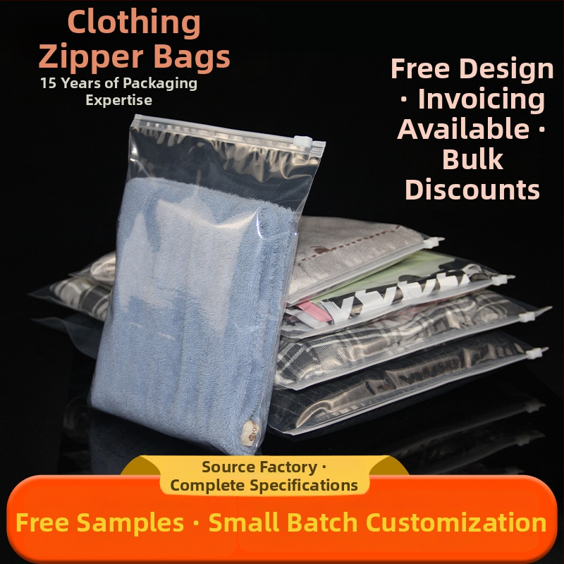 Matēta zip soma ar personalizētu izdruku – pārredama PE iepakojuma soma ar pašuzvēršanu, zeķēm un pārtikai, jauns materiāls; dubultā biezums 12/14/16 mil