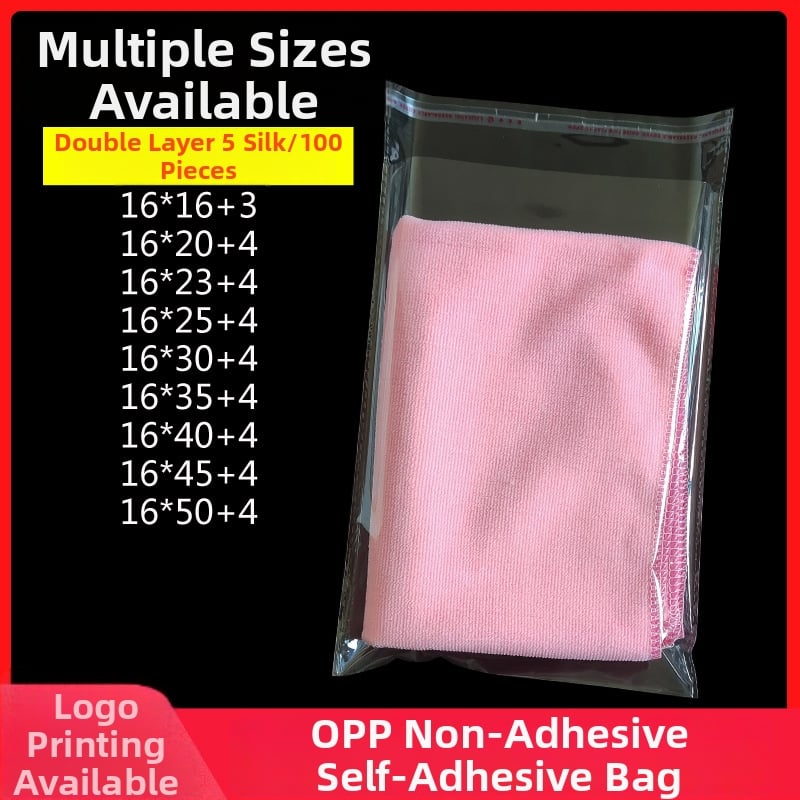 OPP savarankiškai užsidarantis dviejų sluoksnių plastikinis įpakavimo maišelis patalynėms, be logotipo, karštas pjovimas