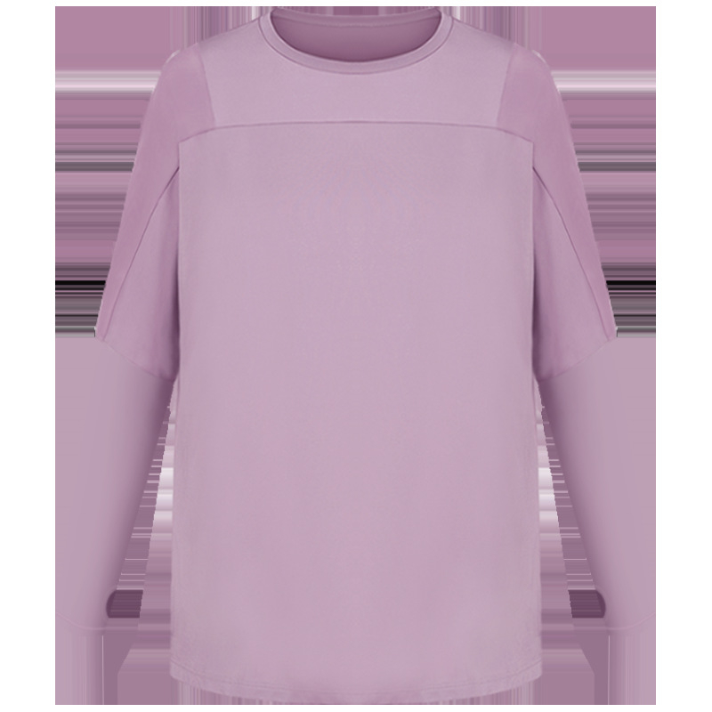 Ženska majica za jogu s dugim rukavom, brzo suši, udoban slobodan kroj, najlon/poliester, okrugli izrez