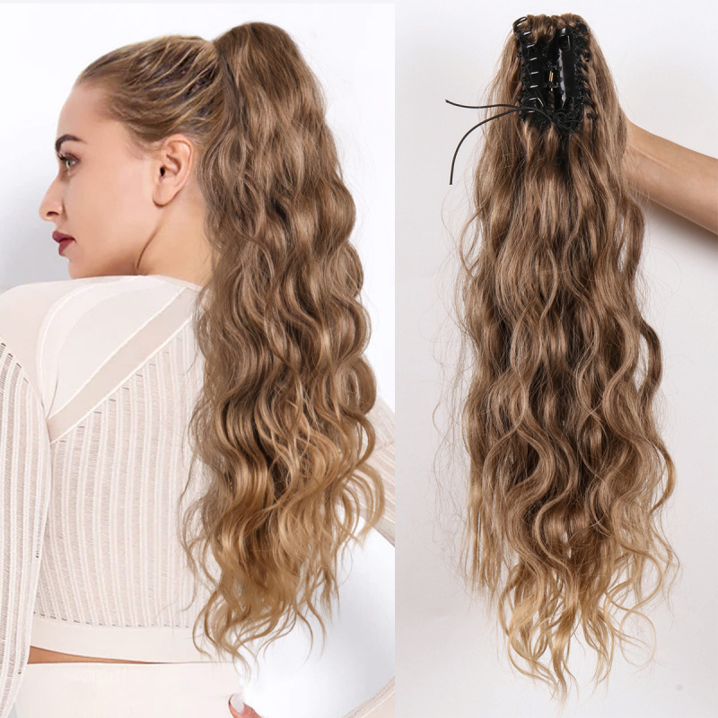 Poniju-talli parukas: pikka lokkis juuksed, juukseid kinnitav klips, kuumuskindlad kiud, sobib curlinguks või värvimiseks