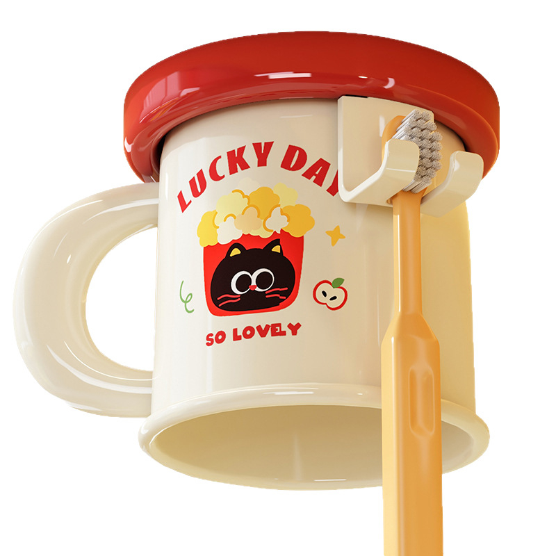 Stojan na kefky a pohár na úst, na stenu, bez vŕtania, magnetické uchytenie, model C4274, ABS plast, možnosť prispôsobenia, tlač loga