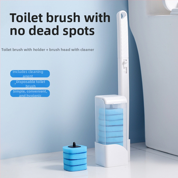 Jednorazová nástenná kefa na toaletu so setom náhradných hláv, plastová