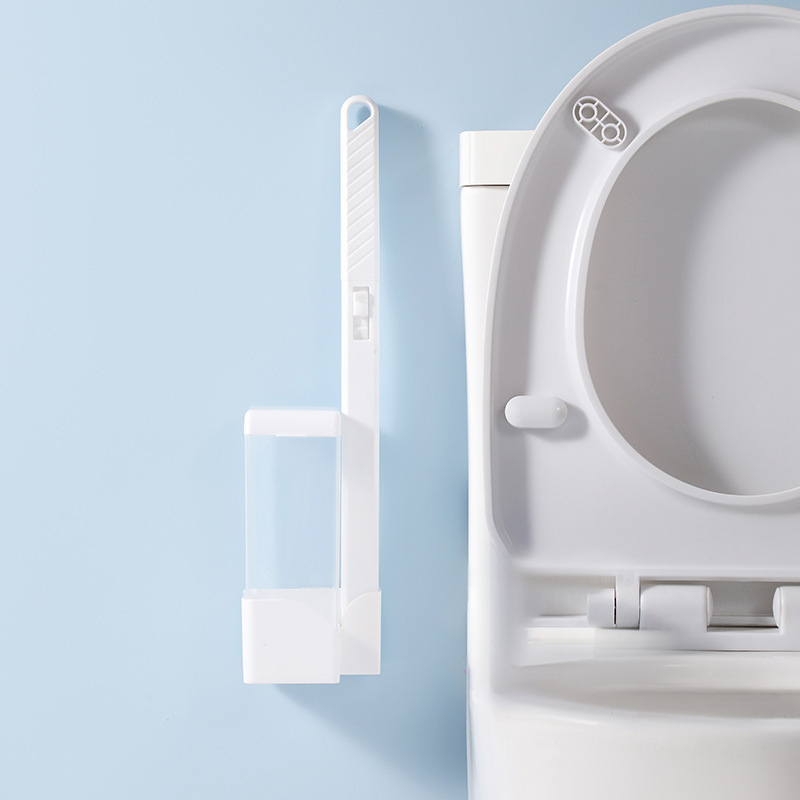 Jednorazová nástenná kefa na toaletu so setom náhradných hláv, plastová