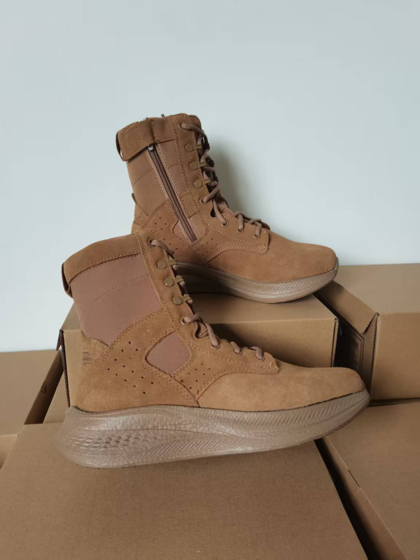 Pustinjske taktičke čizme s modificiranim laganim ublažavanjem; kravlja nubuk koža + platno; unisex; za trčanje, planinarenje i kampiranje