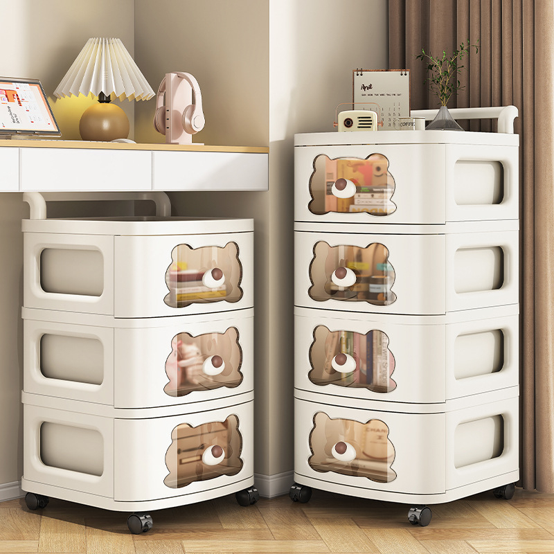 Stojací úložný kabinet SHL9355, PP materiál, nordický štýl, vhodný pre topánky, CD, školské potreby a hračky