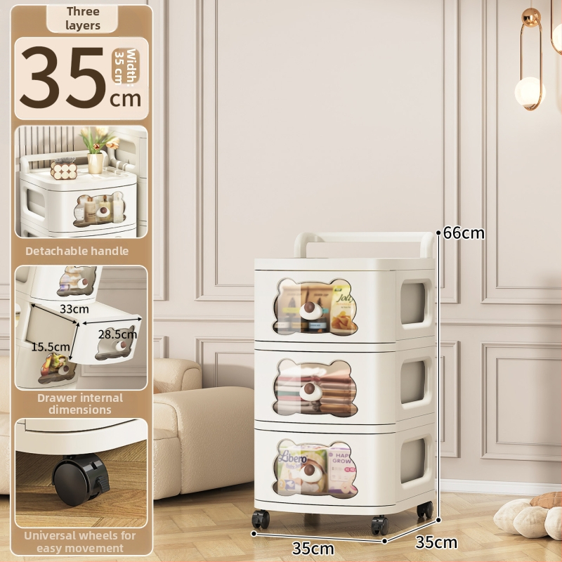 Stojací úložný kabinet SHL9355, PP materiál, nordický štýl, vhodný pre topánky, CD, školské potreby a hračky