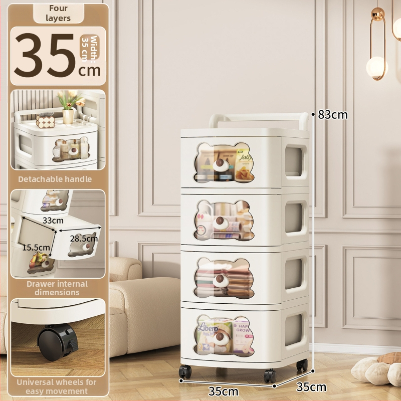 Stojací úložný kabinet SHL9355, PP materiál, nordický štýl, vhodný pre topánky, CD, školské potreby a hračky