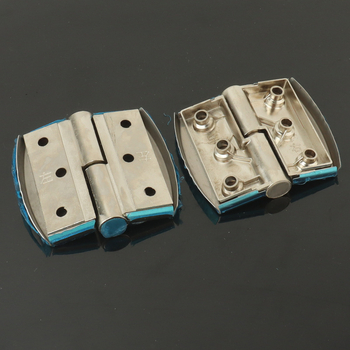 Balama din oțel inoxidabil pentru separatoare de toalete publice — finisaj periat, închidere automată și balama detașabilă cu ridicare — Soweigu